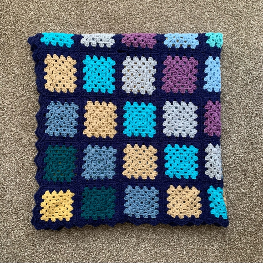 Granny Square Afghan Throw Blanket